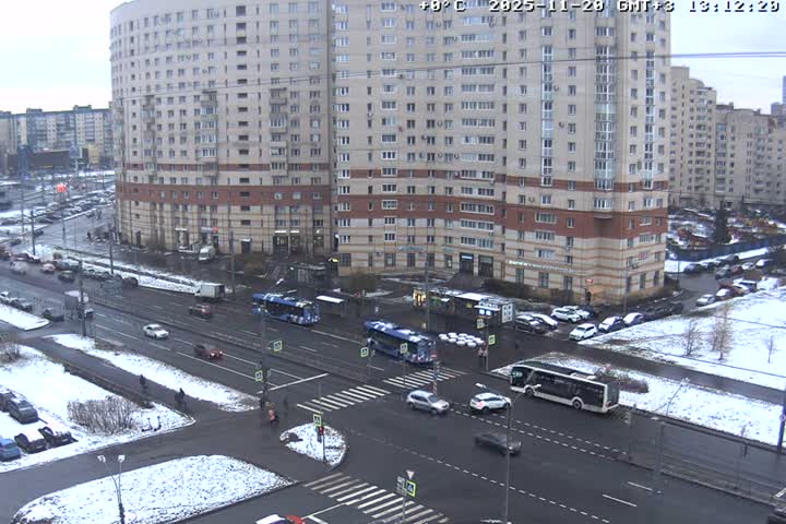 Prospekt KolomyazhskiyXIspytateley Junc. & City Mall & Primorsky Dsct Skyline  Live Cam- Komendantsky Aerodrom, Primorsky, Saint Petersburg, Northwestern (Severo-Zapadnyy), Russia