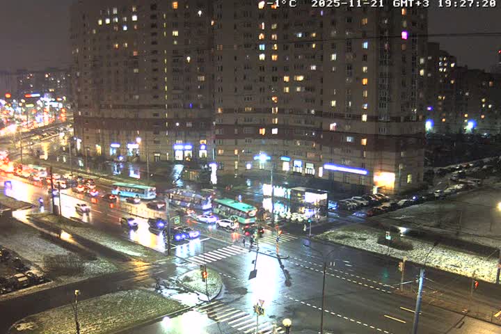 Prospekt KolomyazhskiyXIspytateley Junc. & City Mall & Primorsky Dsct Skyline  Live Cam- Komendantsky Aerodrom, Primorsky, Saint Petersburg, Northwestern (Severo-Zapadnyy), Russia