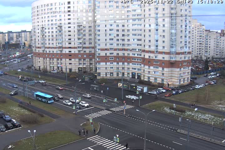 Prospekt KolomyazhskiyXIspytateley Junc. & City Mall & Primorsky Dsct Skyline  Live Cam- Komendantsky Aerodrom, Primorsky, Saint Petersburg, Northwestern (Severo-Zapadnyy), Russia