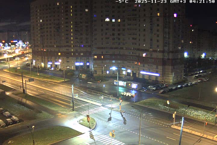 Prospekt KolomyazhskiyXIspytateley Junc. & City Mall & Primorsky Dsct Skyline  Live Cam- Komendantsky Aerodrom, Primorsky, Saint Petersburg, Northwestern (Severo-Zapadnyy), Russia