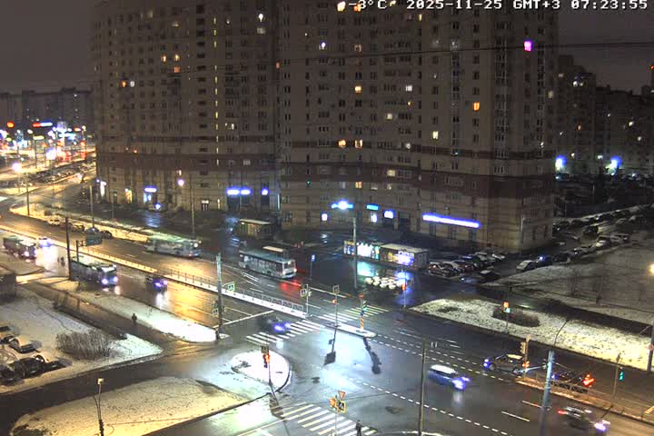 Prospekt KolomyazhskiyXIspytateley Junc. & City Mall & Primorsky Dsct Skyline  Live Cam- Komendantsky Aerodrom, Primorsky, Saint Petersburg, Northwestern (Severo-Zapadnyy), Russia