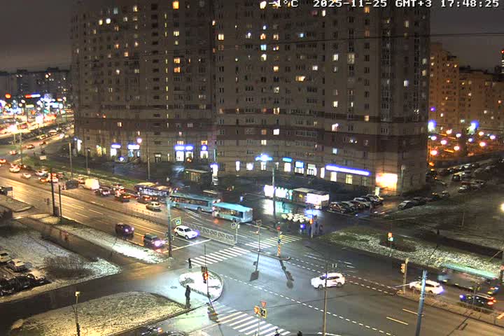 Prospekt KolomyazhskiyXIspytateley Junc. & City Mall & Primorsky Dsct Skyline  Live Cam- Komendantsky Aerodrom, Primorsky, Saint Petersburg, Northwestern (Severo-Zapadnyy), Russia
