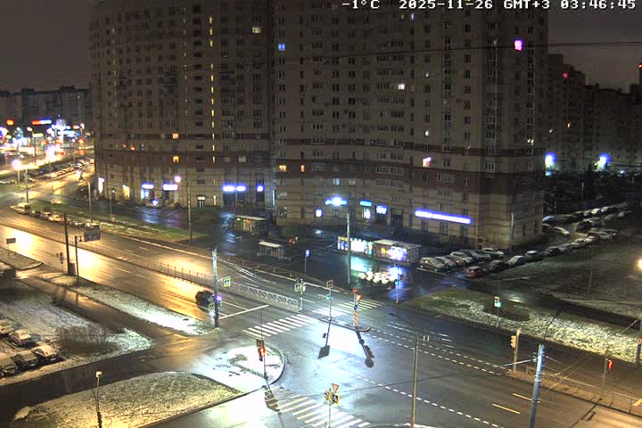 Prospekt KolomyazhskiyXIspytateley Junc. & City Mall & Primorsky Dsct Skyline  Live Cam- Komendantsky Aerodrom, Primorsky, Saint Petersburg, Northwestern (Severo-Zapadnyy), Russia