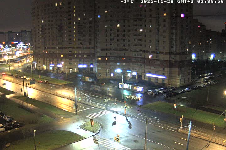 Prospekt KolomyazhskiyXIspytateley Junc. & City Mall & Primorsky Dsct Skyline  Live Cam- Komendantsky Aerodrom, Primorsky, Saint Petersburg, Northwestern (Severo-Zapadnyy), Russia