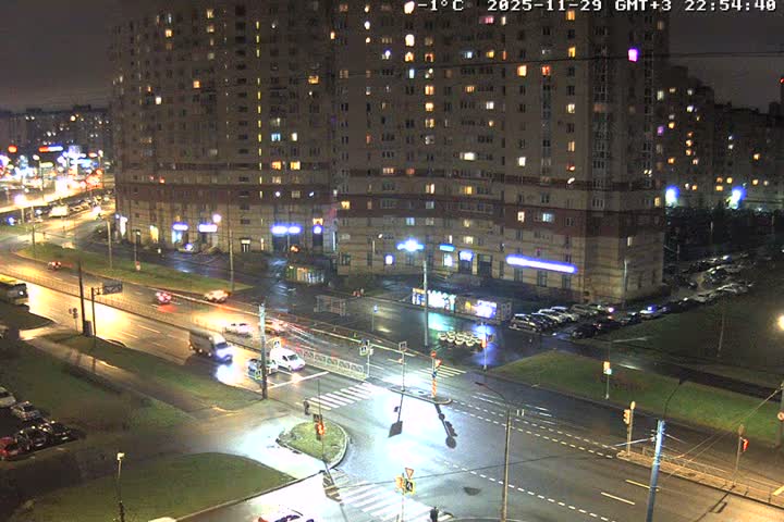 Prospekt KolomyazhskiyXIspytateley Junc. & City Mall & Primorsky Dsct Skyline  Live Cam- Komendantsky Aerodrom, Primorsky, Saint Petersburg, Northwestern (Severo-Zapadnyy), Russia