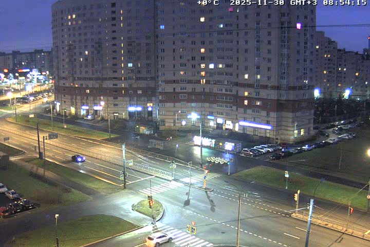 Prospekt KolomyazhskiyXIspytateley Junc. & City Mall & Primorsky Dsct Skyline  Live Cam- Komendantsky Aerodrom, Primorsky, Saint Petersburg, Northwestern (Severo-Zapadnyy), Russia