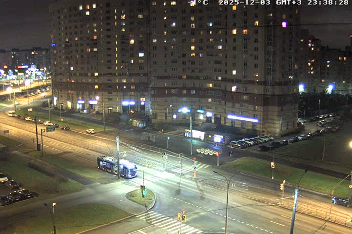 Prospekt KolomyazhskiyXIspytateley Junc. & City Mall & Primorsky Dsct Skyline  Live Cam- Komendantsky Aerodrom, Primorsky, Saint Petersburg, Northwestern (Severo-Zapadnyy), Russia