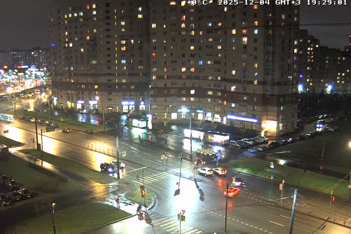 Prospekt KolomyazhskiyXIspytateley Junc. & City Mall & Primorsky Dsct Skyline  Live Cam- Komendantsky Aerodrom, Primorsky, Saint Petersburg, Northwestern (Severo-Zapadnyy), Russia