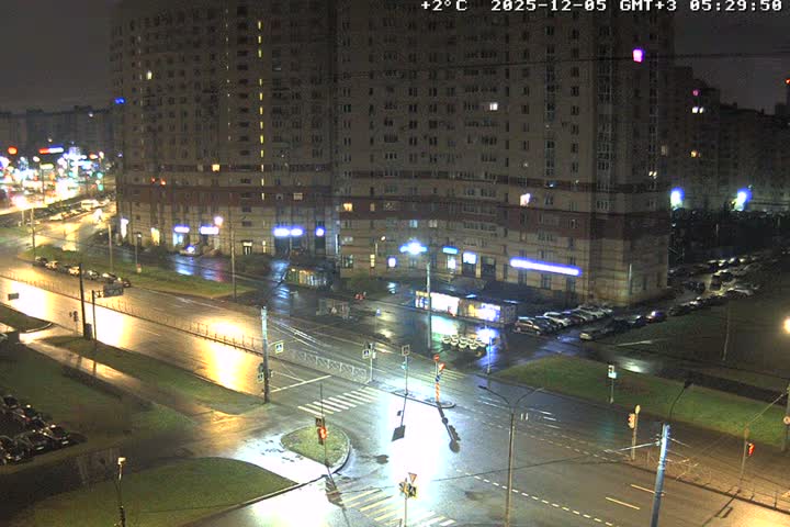 Prospekt KolomyazhskiyXIspytateley Junc. & City Mall & Primorsky Dsct Skyline  Live Cam- Komendantsky Aerodrom, Primorsky, Saint Petersburg, Northwestern (Severo-Zapadnyy), Russia