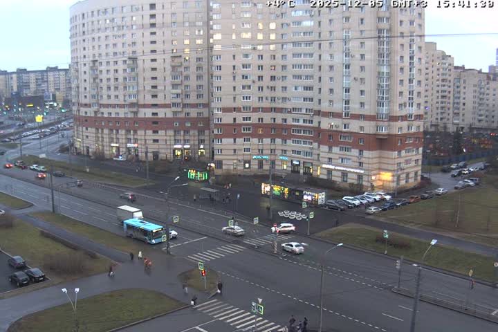 Prospekt KolomyazhskiyXIspytateley Junc. & City Mall & Primorsky Dsct Skyline  Live Cam- Komendantsky Aerodrom, Primorsky, Saint Petersburg, Northwestern (Severo-Zapadnyy), Russia