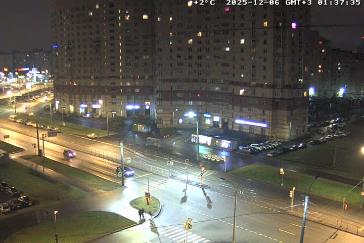 Prospekt KolomyazhskiyXIspytateley Junc. & City Mall & Primorsky Dsct Skyline  Live Cam- Komendantsky Aerodrom, Primorsky, Saint Petersburg, Northwestern (Severo-Zapadnyy), Russia