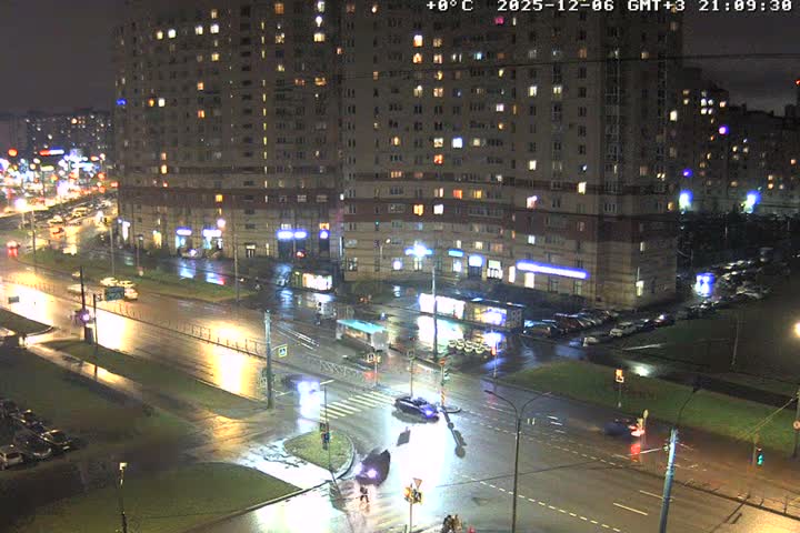Prospekt KolomyazhskiyXIspytateley Junc. & City Mall & Primorsky Dsct Skyline  Live Cam- Komendantsky Aerodrom, Primorsky, Saint Petersburg, Northwestern (Severo-Zapadnyy), Russia