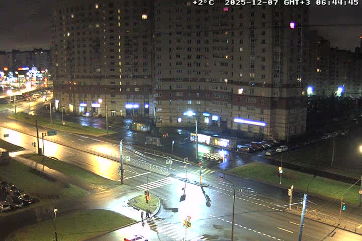 Prospekt KolomyazhskiyXIspytateley Junc. & City Mall & Primorsky Dsct Skyline  Live Cam- Komendantsky Aerodrom, Primorsky, Saint Petersburg, Northwestern (Severo-Zapadnyy), Russia