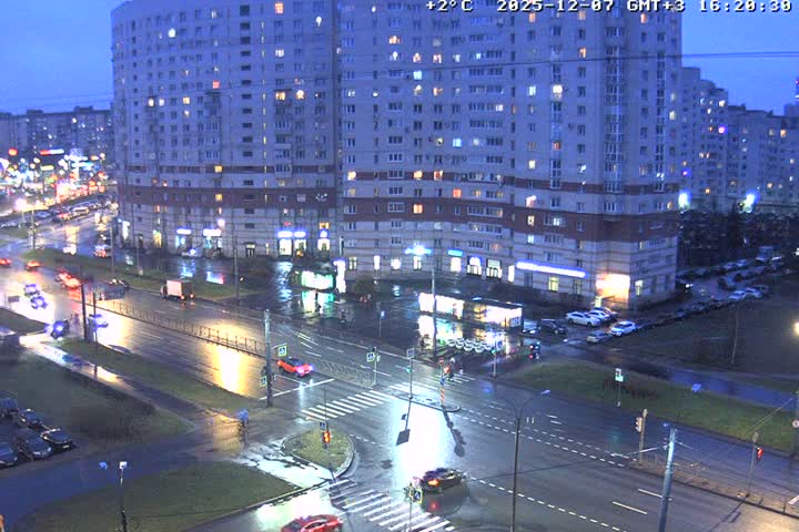 Prospekt KolomyazhskiyXIspytateley Junc. & City Mall & Primorsky Dsct Skyline  Live Cam- Komendantsky Aerodrom, Primorsky, Saint Petersburg, Northwestern (Severo-Zapadnyy), Russia