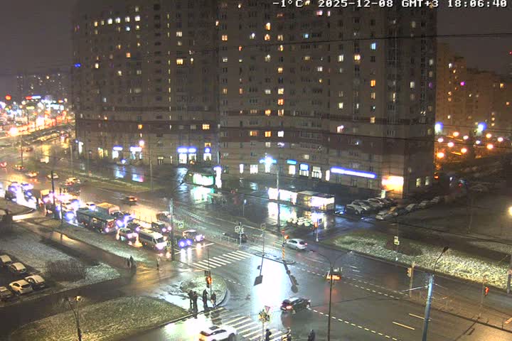 Prospekt KolomyazhskiyXIspytateley Junc. & City Mall & Primorsky Dsct Skyline  Live Cam- Komendantsky Aerodrom, Primorsky, Saint Petersburg, Northwestern (Severo-Zapadnyy), Russia