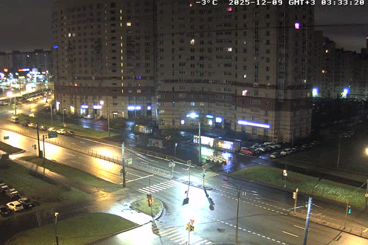 Prospekt KolomyazhskiyXIspytateley Junc. & City Mall & Primorsky Dsct Skyline  Live Cam- Komendantsky Aerodrom, Primorsky, Saint Petersburg, Northwestern (Severo-Zapadnyy), Russia