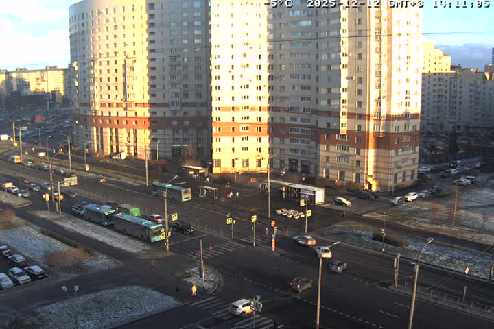 Prospekt KolomyazhskiyXIspytateley Junc. & City Mall & Primorsky Dsct Skyline  Live Cam- Komendantsky Aerodrom, Primorsky, Saint Petersburg, Northwestern (Severo-Zapadnyy), Russia