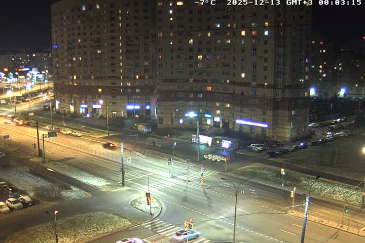 Prospekt KolomyazhskiyXIspytateley Junc. & City Mall & Primorsky Dsct Skyline  Live Cam- Komendantsky Aerodrom, Primorsky, Saint Petersburg, Northwestern (Severo-Zapadnyy), Russia