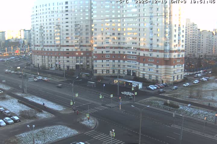 Prospekt KolomyazhskiyXIspytateley Junc. & City Mall & Primorsky Dsct Skyline  Live Cam- Komendantsky Aerodrom, Primorsky, Saint Petersburg, Northwestern (Severo-Zapadnyy), Russia