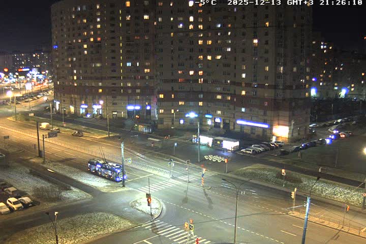 Prospekt KolomyazhskiyXIspytateley Junc. & City Mall & Primorsky Dsct Skyline  Live Cam- Komendantsky Aerodrom, Primorsky, Saint Petersburg, Northwestern (Severo-Zapadnyy), Russia