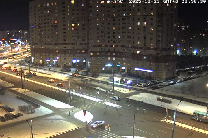 Prospekt KolomyazhskiyXIspytateley Junc. & City Mall & Primorsky Dsct Skyline  Live Cam- Komendantsky Aerodrom, Primorsky, Saint Petersburg, Northwestern (Severo-Zapadnyy), Russia