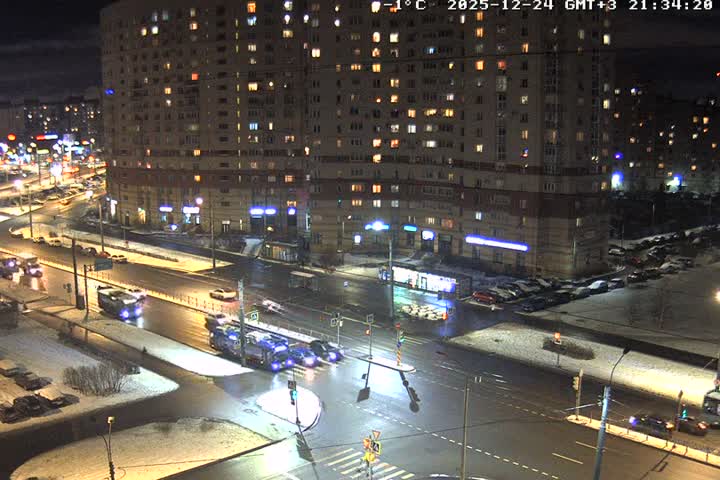 Prospekt KolomyazhskiyXIspytateley Junc. & City Mall & Primorsky Dsct Skyline  Live Cam- Komendantsky Aerodrom, Primorsky, Saint Petersburg, Northwestern (Severo-Zapadnyy), Russia