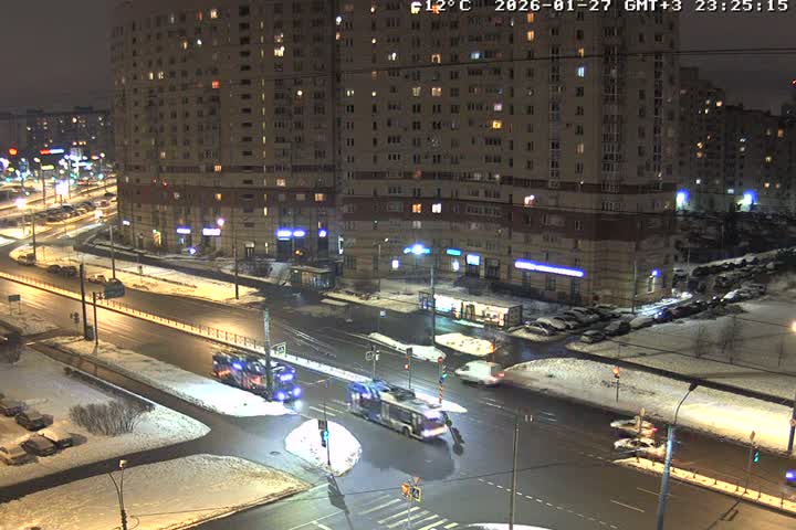Prospekt KolomyazhskiyXIspytateley Junc. & City Mall & Primorsky Dsct Skyline  Live Cam- Komendantsky Aerodrom, Primorsky, Saint Petersburg, Northwestern (Severo-Zapadnyy), Russia