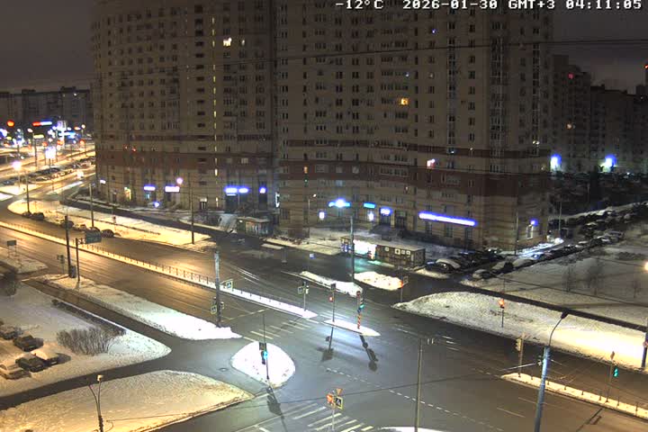 Prospekt KolomyazhskiyXIspytateley Junc. & City Mall & Primorsky Dsct Skyline  Live Cam- Komendantsky Aerodrom, Primorsky, Saint Petersburg, Northwestern (Severo-Zapadnyy), Russia