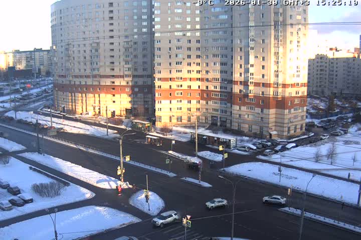 Prospekt KolomyazhskiyXIspytateley Junc. & City Mall & Primorsky Dsct Skyline  Live Cam- Komendantsky Aerodrom, Primorsky, Saint Petersburg, Northwestern (Severo-Zapadnyy), Russia