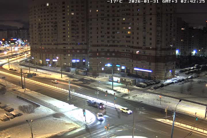Prospekt KolomyazhskiyXIspytateley Junc. & City Mall & Primorsky Dsct Skyline  Live Cam- Komendantsky Aerodrom, Primorsky, Saint Petersburg, Northwestern (Severo-Zapadnyy), Russia