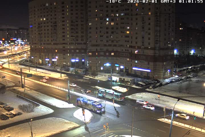 Prospekt KolomyazhskiyXIspytateley Junc. & City Mall & Primorsky Dsct Skyline  Live Cam- Komendantsky Aerodrom, Primorsky, Saint Petersburg, Northwestern (Severo-Zapadnyy), Russia