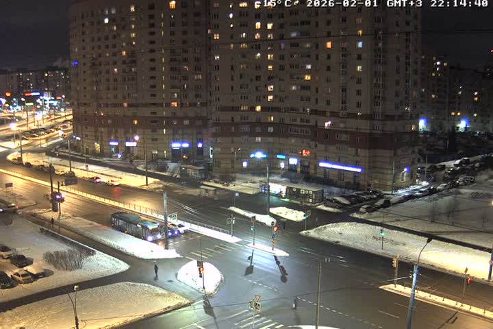 Prospekt KolomyazhskiyXIspytateley Junc. & City Mall & Primorsky Dsct Skyline  Live Cam- Komendantsky Aerodrom, Primorsky, Saint Petersburg, Northwestern (Severo-Zapadnyy), Russia