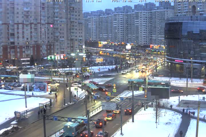 Prospekt KolomyazhskiyXIspytateley Junc. & City Mall & Primorsky Dsct Skyline  Live Cam- Komendantsky Aerodrom, Primorsky, Saint Petersburg, Northwestern (Severo-Zapadnyy), Russia