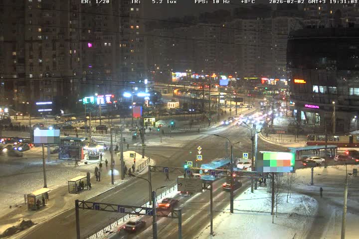 Prospekt KolomyazhskiyXIspytateley Junc. & City Mall & Primorsky Dsct Skyline  Live Cam- Komendantsky Aerodrom, Primorsky, Saint Petersburg, Northwestern (Severo-Zapadnyy), Russia
