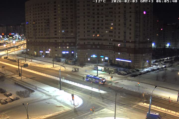 Prospekt KolomyazhskiyXIspytateley Junc. & City Mall & Primorsky Dsct Skyline  Live Cam- Komendantsky Aerodrom, Primorsky, Saint Petersburg, Northwestern (Severo-Zapadnyy), Russia