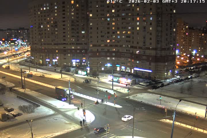 Prospekt KolomyazhskiyXIspytateley Junc. & City Mall & Primorsky Dsct Skyline  Live Cam- Komendantsky Aerodrom, Primorsky, Saint Petersburg, Northwestern (Severo-Zapadnyy), Russia