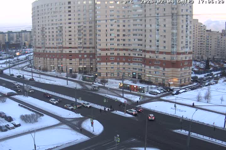Prospekt KolomyazhskiyXIspytateley Junc. & City Mall & Primorsky Dsct Skyline  Live Cam- Komendantsky Aerodrom, Primorsky, Saint Petersburg, Northwestern (Severo-Zapadnyy), Russia