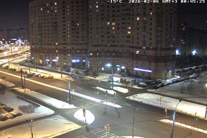 Prospekt KolomyazhskiyXIspytateley Junc. & City Mall & Primorsky Dsct Skyline  Live Cam- Komendantsky Aerodrom, Primorsky, Saint Petersburg, Northwestern (Severo-Zapadnyy), Russia