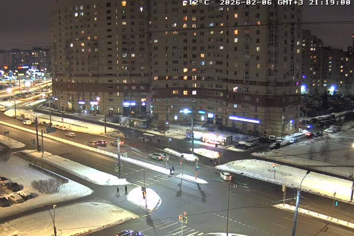Prospekt KolomyazhskiyXIspytateley Junc. & City Mall & Primorsky Dsct Skyline  Live Cam- Komendantsky Aerodrom, Primorsky, Saint Petersburg, Northwestern (Severo-Zapadnyy), Russia