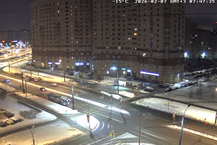 Prospekt KolomyazhskiyXIspytateley Junc. & City Mall & Primorsky Dsct Skyline  Live Cam- Komendantsky Aerodrom, Primorsky, Saint Petersburg, Northwestern (Severo-Zapadnyy), Russia