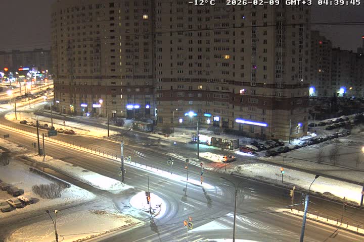 Prospekt KolomyazhskiyXIspytateley Junc. & City Mall & Primorsky Dsct Skyline  Live Cam- Komendantsky Aerodrom, Primorsky, Saint Petersburg, Northwestern (Severo-Zapadnyy), Russia
