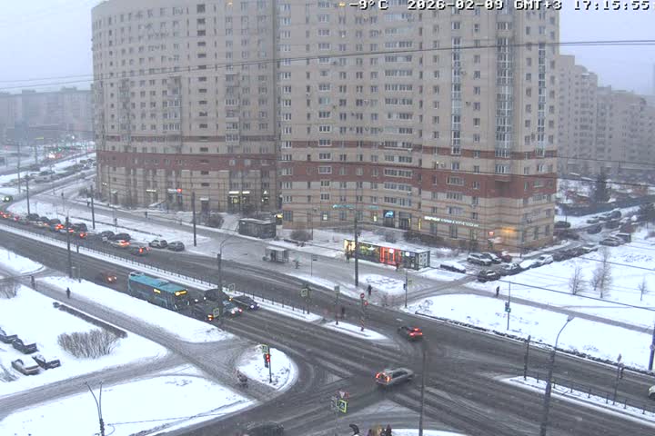 Prospekt KolomyazhskiyXIspytateley Junc. & City Mall & Primorsky Dsct Skyline  Live Cam- Komendantsky Aerodrom, Primorsky, Saint Petersburg, Northwestern (Severo-Zapadnyy), Russia