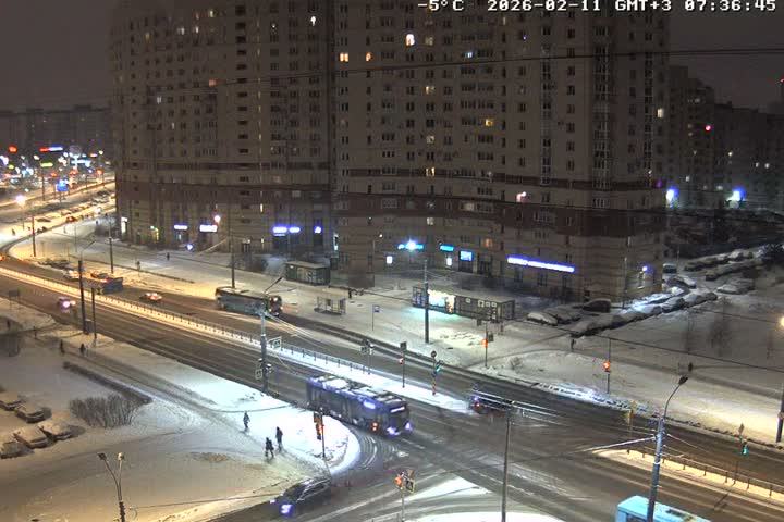 Prospekt KolomyazhskiyXIspytateley Junc. & City Mall & Primorsky Dsct Skyline  Live Cam- Komendantsky Aerodrom, Primorsky, Saint Petersburg, Northwestern (Severo-Zapadnyy), Russia