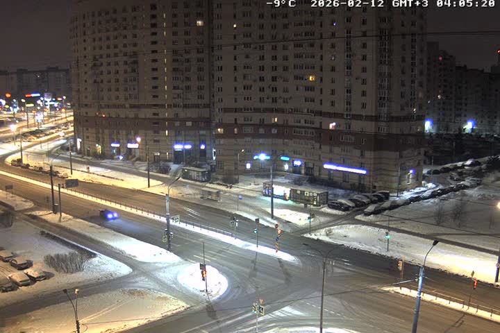 Prospekt KolomyazhskiyXIspytateley Junc. & City Mall & Primorsky Dsct Skyline  Live Cam- Komendantsky Aerodrom, Primorsky, Saint Petersburg, Northwestern (Severo-Zapadnyy), Russia