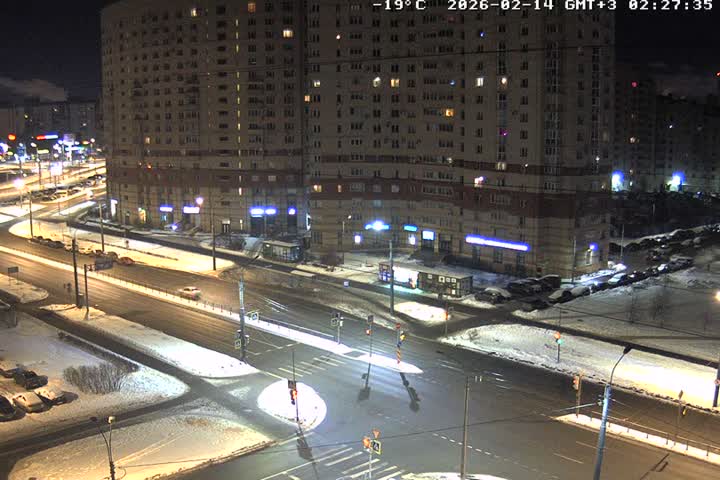 Prospekt KolomyazhskiyXIspytateley Junc. & City Mall & Primorsky Dsct Skyline  Live Cam- Komendantsky Aerodrom, Primorsky, Saint Petersburg, Northwestern (Severo-Zapadnyy), Russia