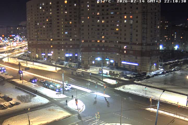 Prospekt KolomyazhskiyXIspytateley Junc. & City Mall & Primorsky Dsct Skyline  Live Cam- Komendantsky Aerodrom, Primorsky, Saint Petersburg, Northwestern (Severo-Zapadnyy), Russia