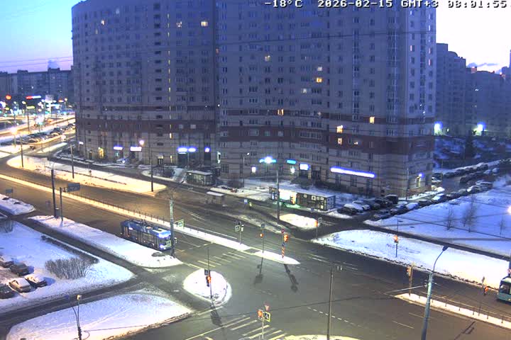 Prospekt KolomyazhskiyXIspytateley Junc. & City Mall & Primorsky Dsct Skyline  Live Cam- Komendantsky Aerodrom, Primorsky, Saint Petersburg, Northwestern (Severo-Zapadnyy), Russia