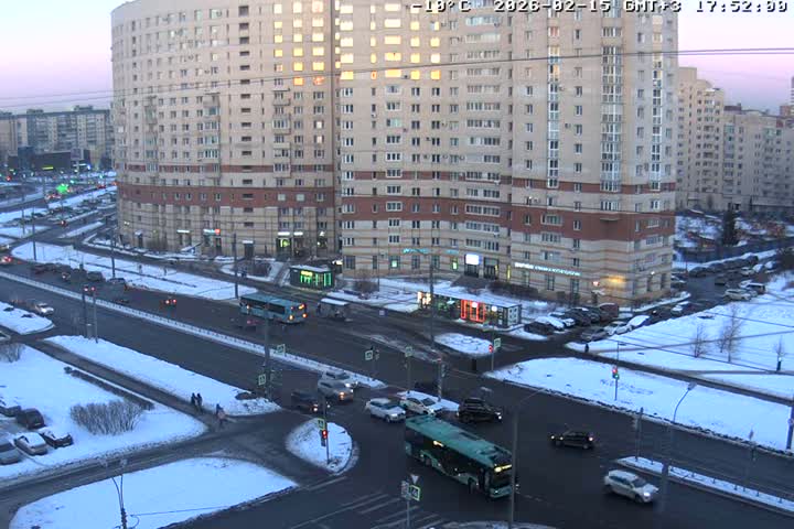Prospekt KolomyazhskiyXIspytateley Junc. & City Mall & Primorsky Dsct Skyline  Live Cam- Komendantsky Aerodrom, Primorsky, Saint Petersburg, Northwestern (Severo-Zapadnyy), Russia