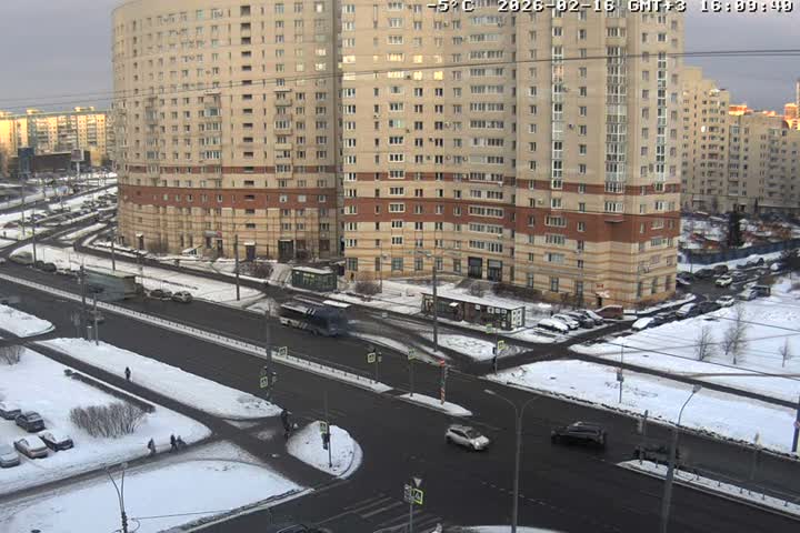 Prospekt KolomyazhskiyXIspytateley Junc. & City Mall & Primorsky Dsct Skyline  Live Cam- Komendantsky Aerodrom, Primorsky, Saint Petersburg, Northwestern (Severo-Zapadnyy), Russia
