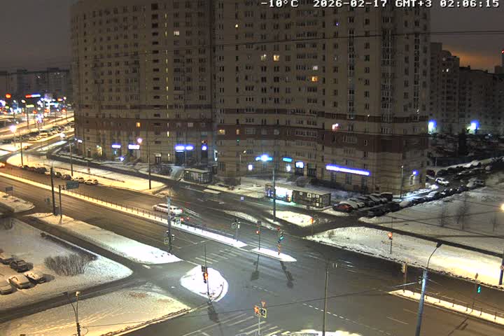 Prospekt KolomyazhskiyXIspytateley Junc. & City Mall & Primorsky Dsct Skyline  Live Cam- Komendantsky Aerodrom, Primorsky, Saint Petersburg, Northwestern (Severo-Zapadnyy), Russia